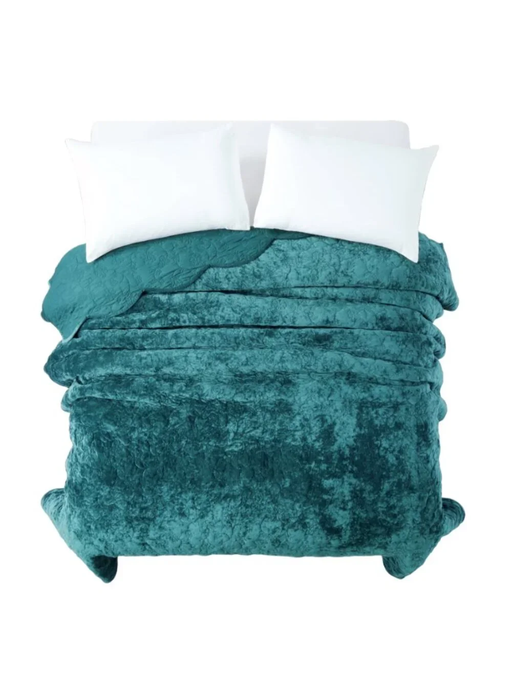The Pioneer Woman Hawaiian Blue Cottage Eloise Floral 100% Poly Velvet Quilt
